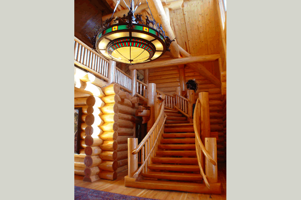 Luxury Log Home Staircase