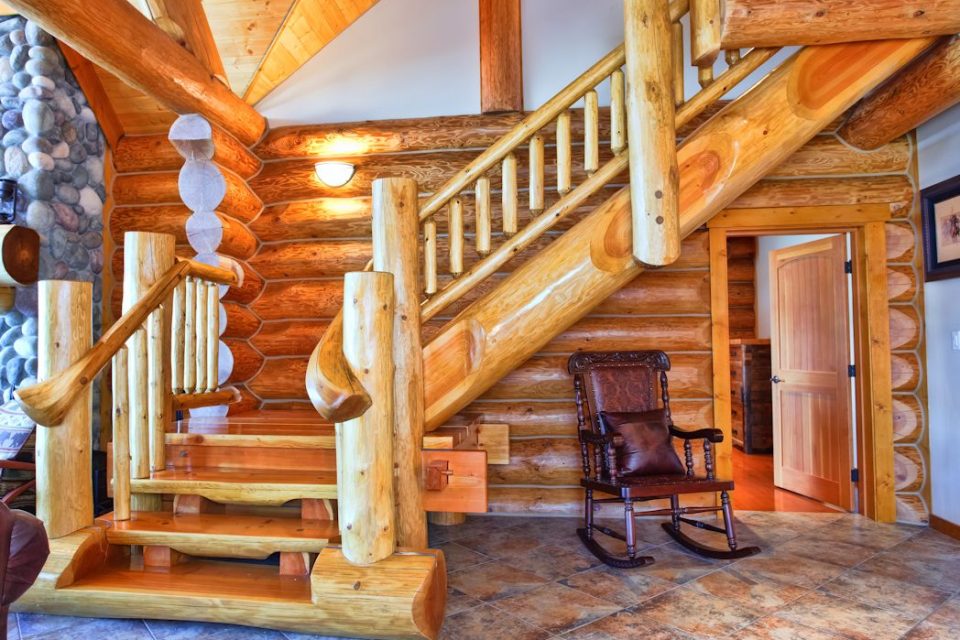 Log Cabin Handcrafted Staircase