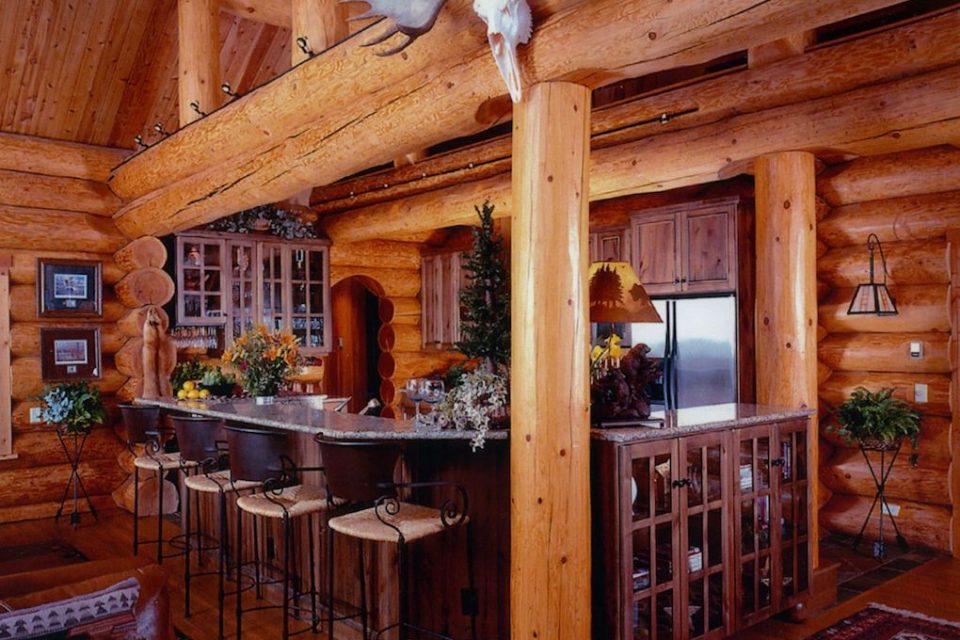Rustic Log Bar Area