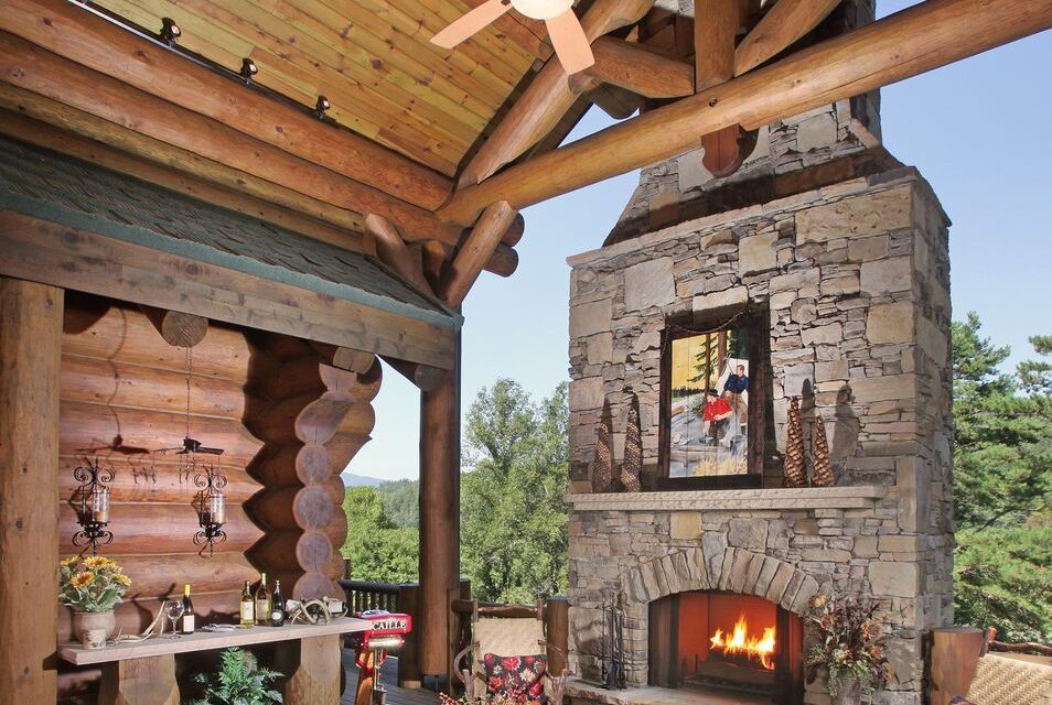 Log Outdoor Fireplace
